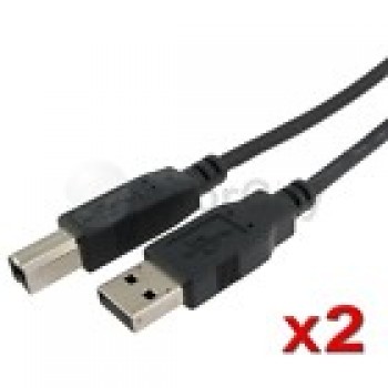 2x 6Ft 1.8m USB 2.0 Type A Male to B Male Cable For PC